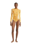 Vilebrequin Palm Leaves Neoprene Uv Protection One-piece Rashguard Swimsuit In Mangue