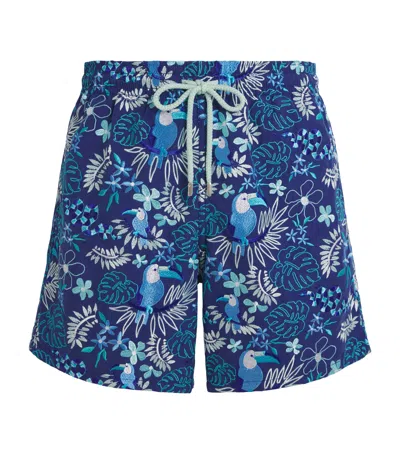 Vilebrequin Papel De Embrulho Embroidered Mistral Swim Shorts In Blue