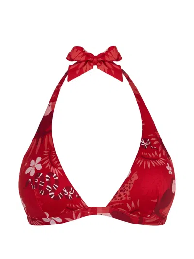 Vilebrequin Papel De Embrulho Halter Bikini Top In Red