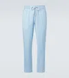 Vilebrequin Parc Striped Wool-blend Slim Pants In Blue