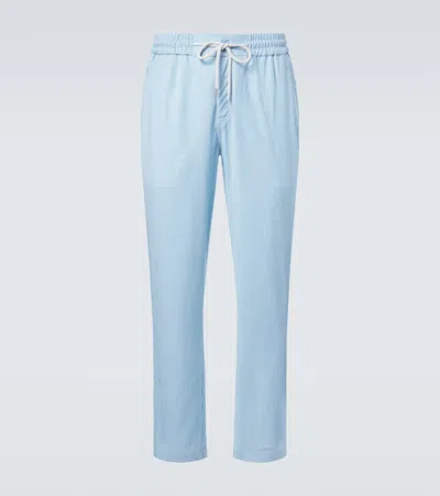 Vilebrequin Parc Striped Wool-blend Slim Pants In Blue
