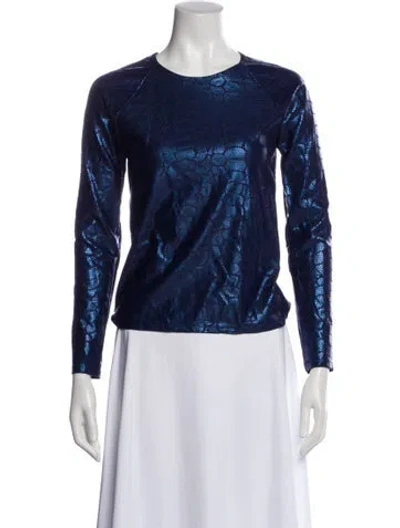 Pre-owned Vilebrequin Patterned Crew Neck Top In Blue
