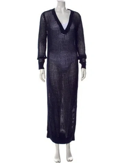 Pre-owned Vilebrequin Patterned Long Dress In Blue