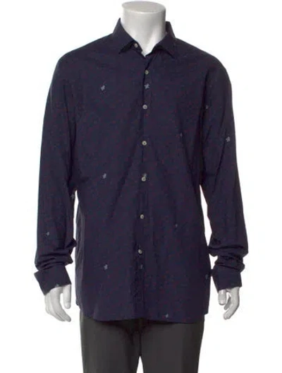 Pre-owned Vilebrequin Patterned Long Sleeve Shirt In Blue