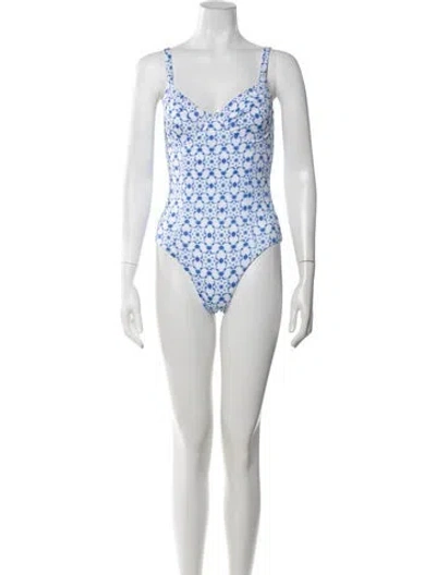Pre-owned Vilebrequin Patterned One-piece W/ Tags In White