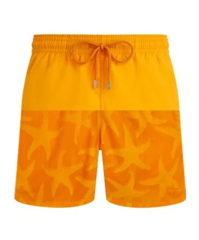 Vilebrequin Patterned Swimming Trunks In Orange
