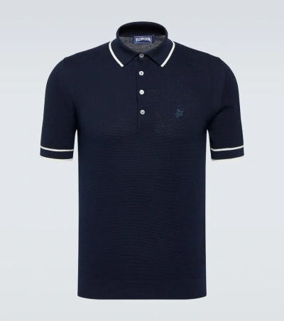 Vilebrequin Pezou Cotton Polo Shirt In Bleu Marine