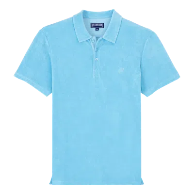 Vilebrequin Logo-embroidered Organic Cotton Polo Shirt In Blue