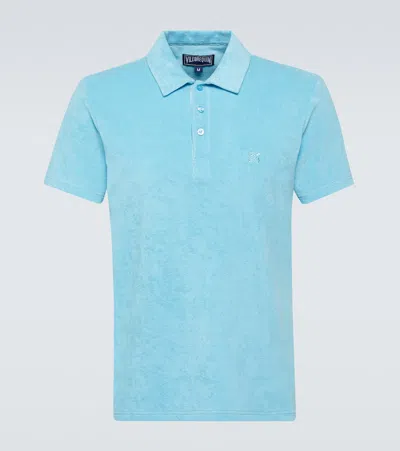 Vilebrequin Phoenix Cotton-blend Terry Polo Shirt In Blue