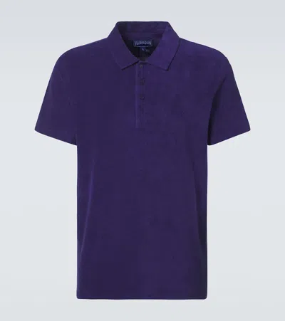 Vilebrequin Phoenix Cotton-blend Terry Polo Shirt In Blue