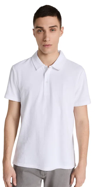 Vilebrequin Pacific Logo-embroidered Cotton-blend Terry Polo Shirt In Blanc