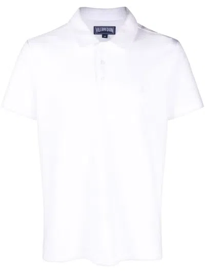 Vilebrequin Pacific Logo-embroidered Cotton-blend Terry Polo Shirt In Blanc