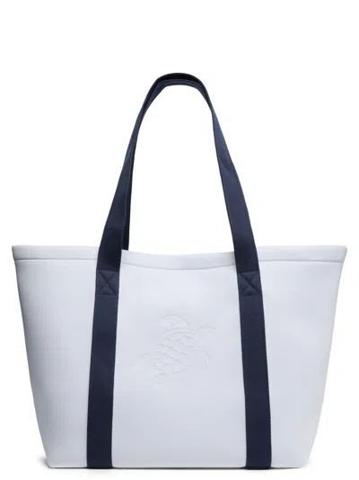 Vilebrequin Polyester Tote Bag With Embossed Turtle Logo In Black