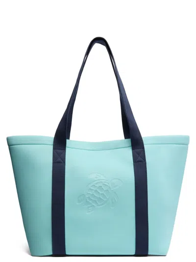 Vilebrequin Polyester Tote Bag With Embossed Turtle Logo In Green