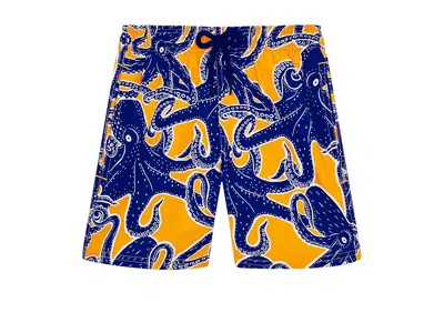 Vilebrequin Poulpes Stretch (toddler/little Kid/big Kid) Boy's Shorts Mangue : 10 Years, Elastane/polyamide In Blue