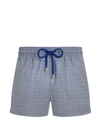 Vilebrequin Prince Of Wales-check Swim Shorts In Blue