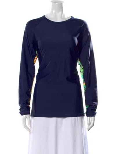 Pre-owned Vilebrequin Printed Crew Neck Top In Blue
