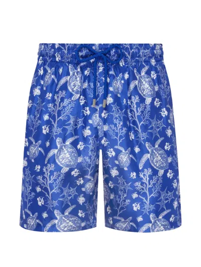 Vilebrequin Printed Drawstring Shorts In Blue