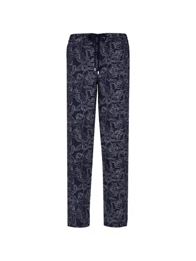 Vilebrequin Printed Drawstring Trousers In Blue