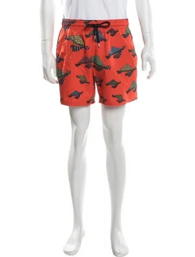 Pre-owned Vilebrequin Printed Jogger Shorts In Orange