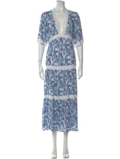 Pre-owned Vilebrequin Printed Long Dress In Blue