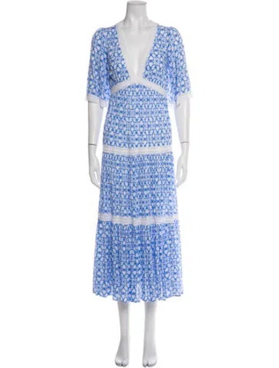 Pre-owned Vilebrequin Printed Long Dress In Blue