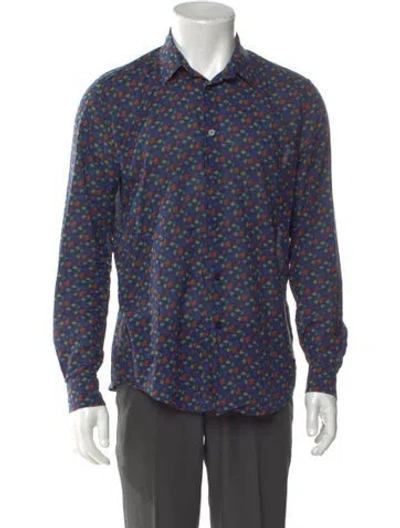 Pre-owned Vilebrequin Printed Long Sleeve Shirt In Blue