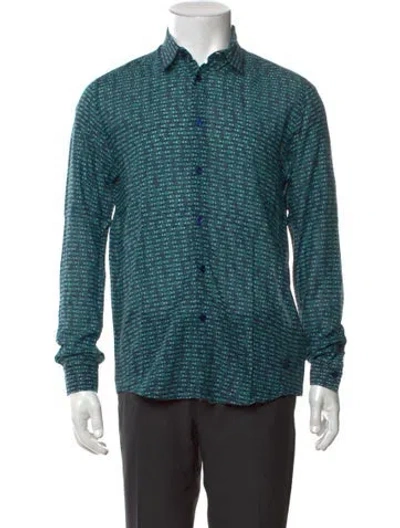 Pre-owned Vilebrequin Printed Long Sleeve Shirt In Blue