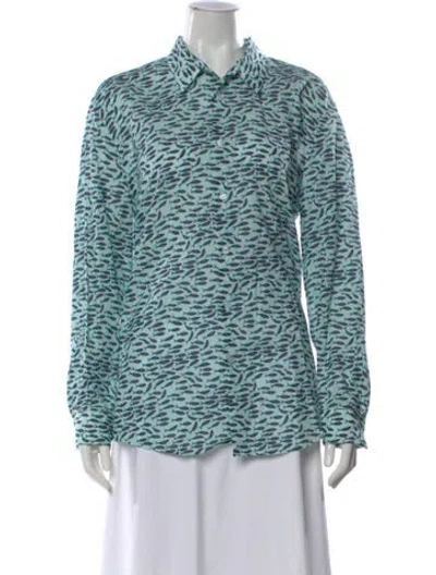 Pre-owned Vilebrequin Printed Long Sleeve Top In Blue