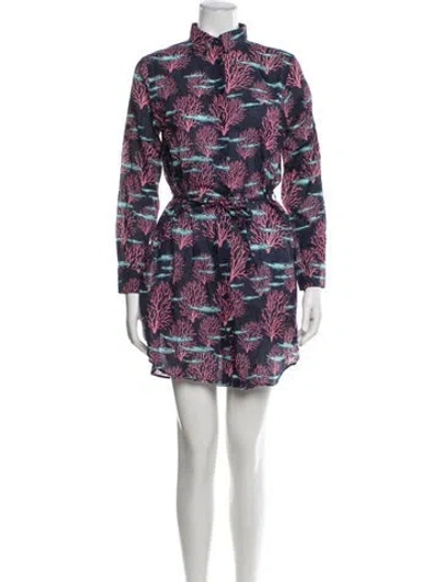 Pre-owned Vilebrequin Printed Mini Dress In Blue
