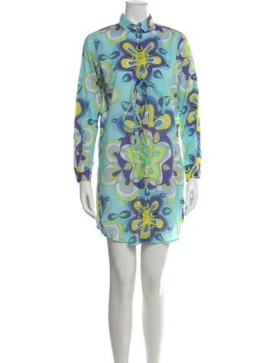 Pre-owned Vilebrequin Printed Mini Dress In Blue