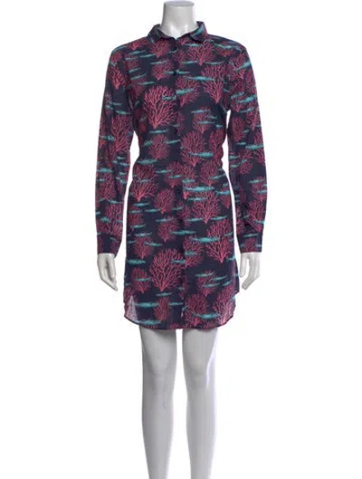 Pre-owned Vilebrequin Printed Mini Dress In Blue