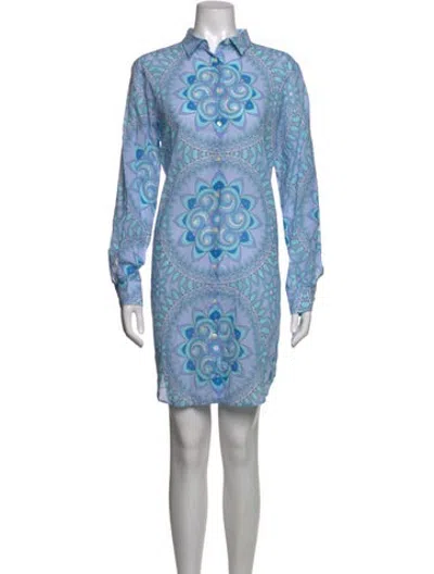 Pre-owned Vilebrequin Printed Mini Dress In Blue
