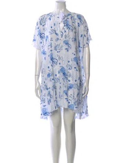 Pre-owned Vilebrequin Printed Mini Dress In White