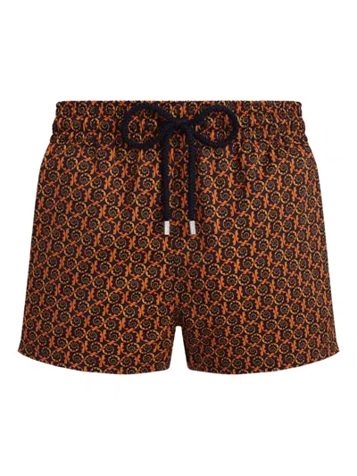 Vilebrequin Printed Swim Shorts In Brown