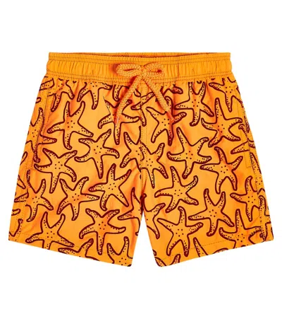 Vilebrequin Kids' Little Boy's & Boy's Flock Starlettes Swim Trunks In Orange