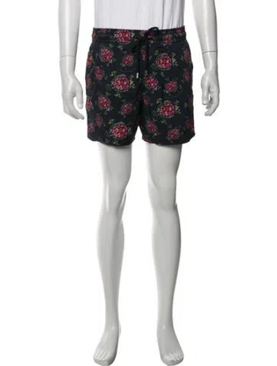 Pre-owned Vilebrequin Printed Swim Trunks In Black