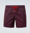 Vilebrequin Homard Pixel Ultra-light And Packable Swim Shorts In Blue