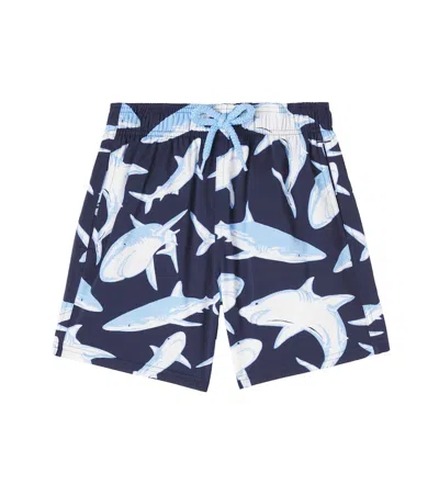 Vilebrequin Kids' Printed Swim Trunks In Blue