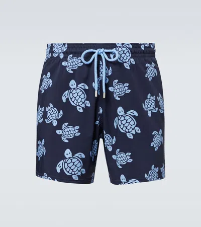 Vilebrequin Printed Swim Trunks In Blue