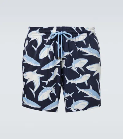 Vilebrequin Printed Swim Trunks In Blue