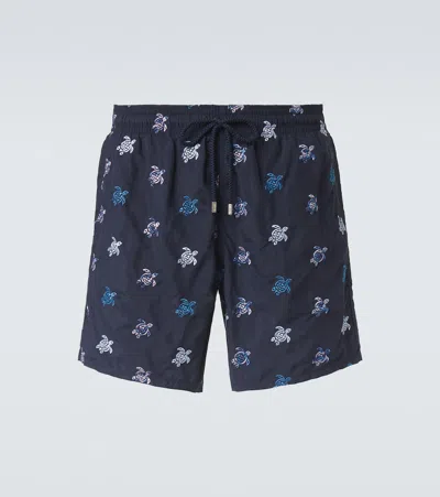 Vilebrequin Printed Swim Trunks In Blue