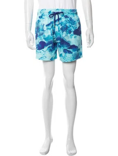 Pre-owned Vilebrequin Printed Swim Trunks In Blue