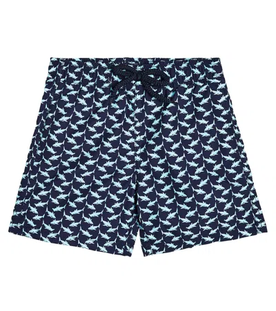 Vilebrequin Kids' Boys Blue Shark Print Swim Shorts