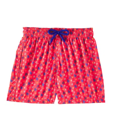 Vilebrequin Kids' Printed Swim Trunks In Blue