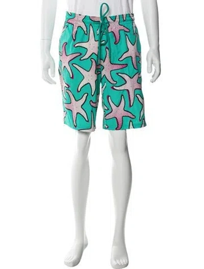 Pre-owned Vilebrequin Printed Swim Trunks W/ Tags In Green
