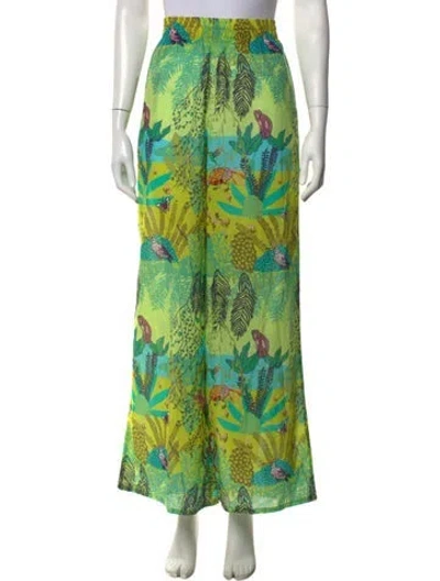 Pre-owned Vilebrequin Printed Wide Leg Pants W/ Tags In Green