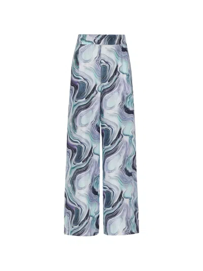 Vilebrequin Printed Wide-leg Trousers In Gray