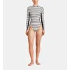 Vilebrequin Rayures Uv Protection One-piece Rashguard In Noir Blanc