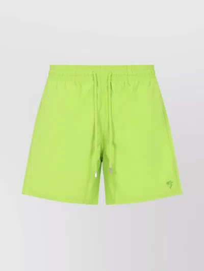 Vilebrequin Recycled Tech Fabric Swim Shorts With Shark Print In Lemon